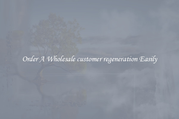 Order A Wholesale customer regeneration Easily