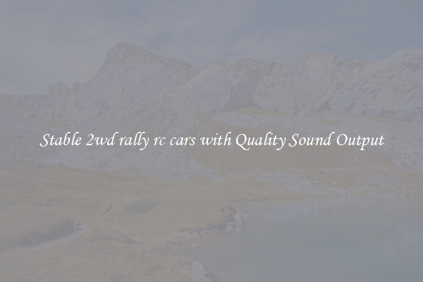 Stable 2wd rally rc cars with Quality Sound Output