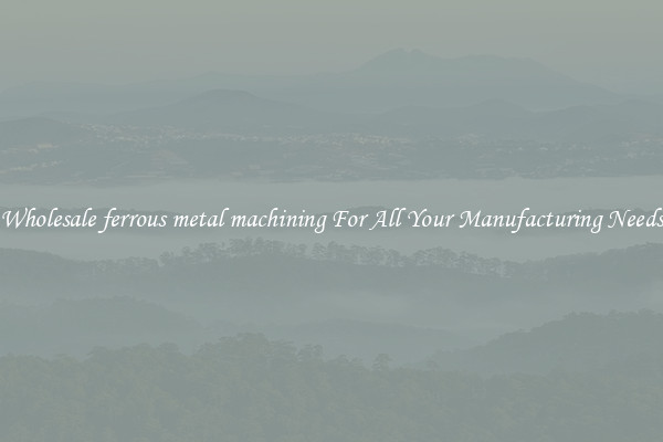 Wholesale ferrous metal machining For All Your Manufacturing Needs