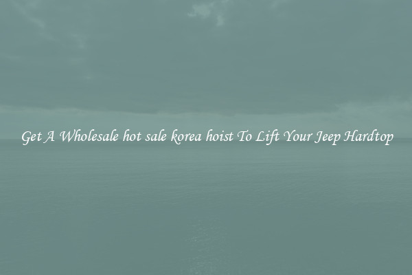 Get A Wholesale hot sale korea hoist To Lift Your Jeep Hardtop