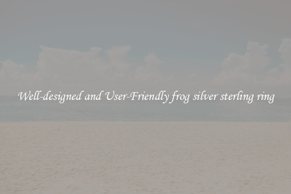 Well-designed and User-Friendly frog silver sterling ring