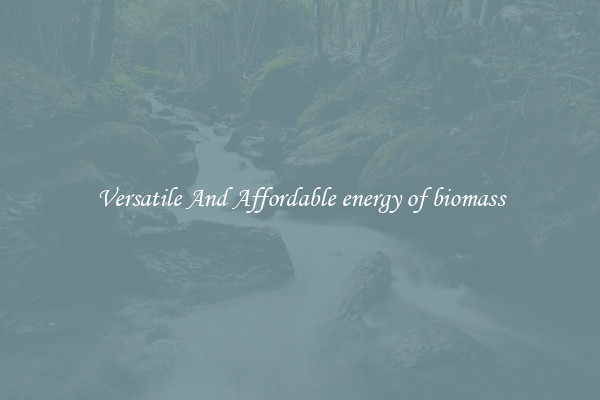 Versatile And Affordable energy of biomass