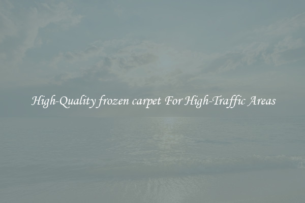 High-Quality frozen carpet For High-Traffic Areas
