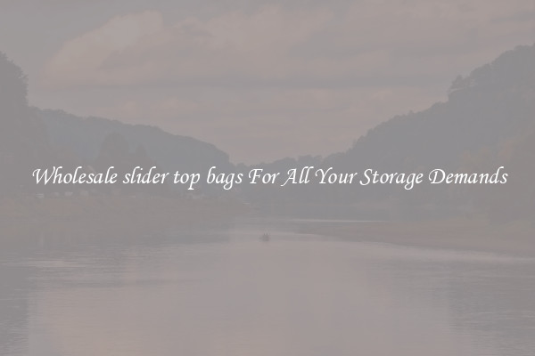 Wholesale slider top bags For All Your Storage Demands
