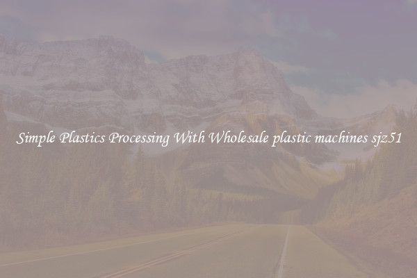Simple Plastics Processing With Wholesale plastic machines sjz51